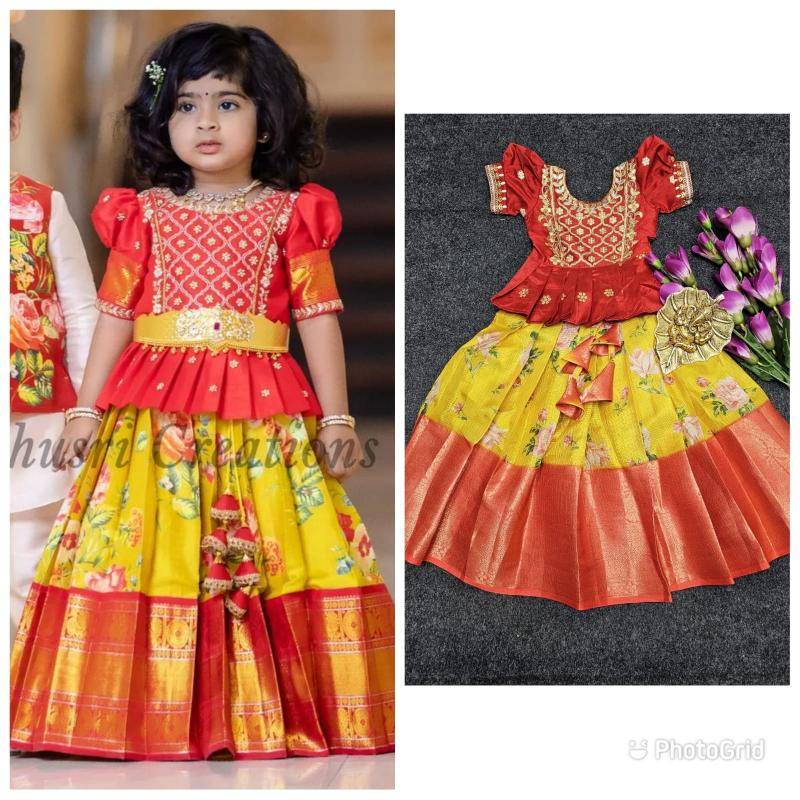 NEW LAUNCING KIDS LEHENGA CHOLI lichi silk Customized kids wear manufacturer Delhi